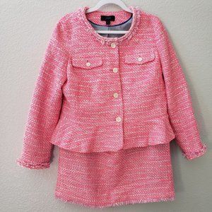 J.Crew pink tweed suit size 12